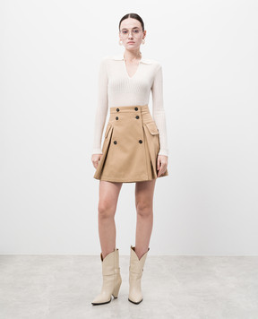 Max Mara Weekend Бежевая юбка мини ZEBIO на запах ZEBIO