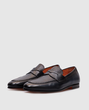 Santoni Сині шкіряні лофери MCNC18007SA4BSLF
