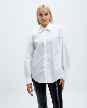 Alexander Wang Белая блуза двойной конструкции с черным топом в рубчик 1KC3241064