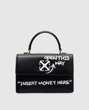 Off-White Черная кожаная сумка-мессенджер Jitney 1.4 OWNP062C99LEA001