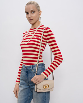 Valentino Бежева шкіряна сумка крос-боді VAIN 6W0B0R71GCB