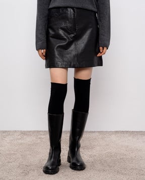 Max Mara Weekend Чорна спідниця HULL зі шкіри HULL