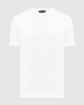 Tom Ford Белая футболка с монограммой логотипа JCS004JMT012