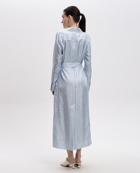 PROENZA SCHOULER Блакитна сукня-сорочка Hannah із шовку в смужку R2513016BSP178