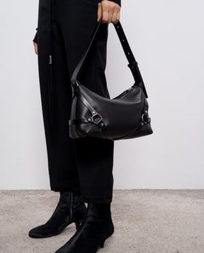 Ann Demeulemeester Чорна шкіряна сумка-хобо Tamar B0013258LT176