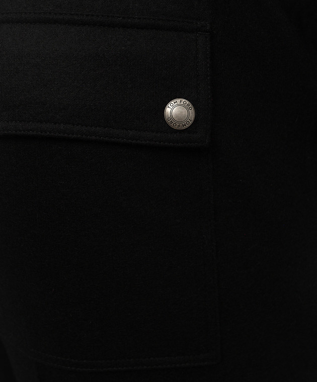 Tom Ford Черные брюки из кашемира с гравировкой логотипа JAL016JMK004F24 изображение 5