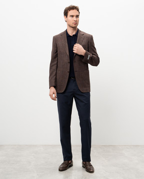 Canali Синее поло в узор MK02267C1068