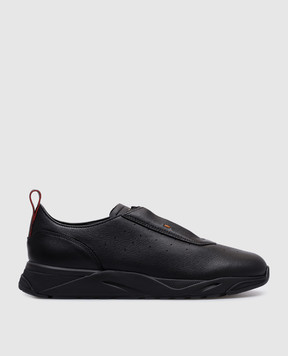 Santoni Черные кроссовки на меху с логотипом MBIM22032NERPAUA