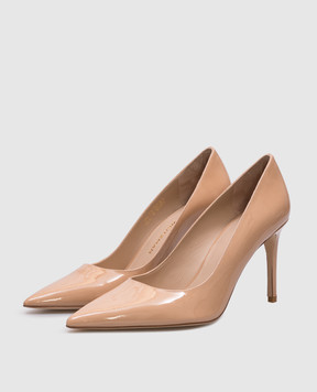 Stuart Weitzman Бежевые кожаные лакированные туфли STUART POWER SJ950