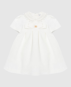 Dolce&Gabbana Дитяча біла сукня з логотипом L23DY9FM6BX