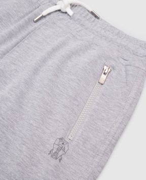 Brunello Cucinelli Детские серые шорты с логотипом логотип BE854E386B