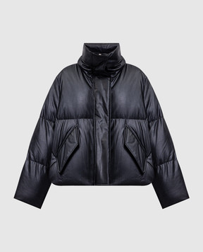 Maison Margiela MM6 Чорний укорочений пуховик з вишикою емблеми S52AM0338S53057