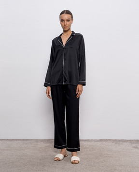 Dore & Rose Черная пижама из шелка с окантовкой PREMIUMSILKPJSET