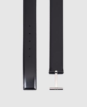 Tom Ford Чорний шкіряний глянцевий ремінь Т TB154LCL052S