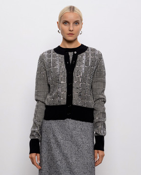 Ermanno Scervino Кардиган з вовною у візерунок з кристалами D475N718CTEWI
