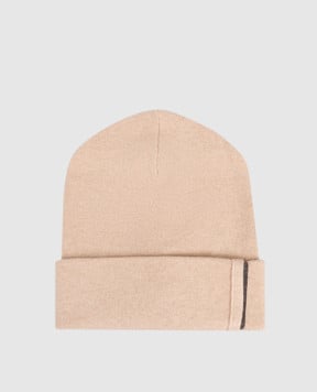 Brunello Cucinelli Бежева шапка з кашеміру з відворотом M12163199