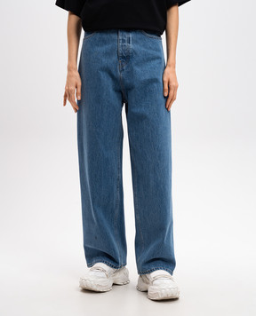 Vetements Блакитні джинси з патчем логотипа UA66PA540Nw