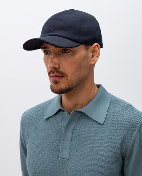 Canali Синяя кепка с вышивкой YA00075H101