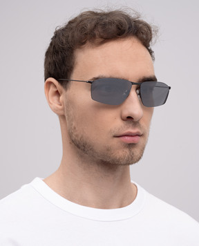 Balenciaga Серые солнцезащитные очки Invisible с зеркальным эффектом 812825T0005