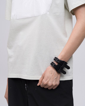 Maison Margiela MM6 Чорний шкіряний браслет SA6UY0001P8338