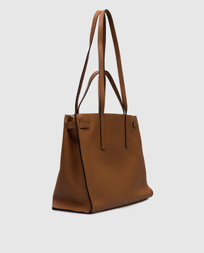 Gianni Chiarini Коричнева шкіряна сумка-тоут Altea з логотипом BS10967RNGDBL