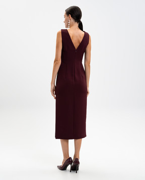 Twinset Бордова сукня міді з ланцюжком 252TP2300