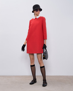 Christian Dior Червона сукня міні з вовни та шовку 841R91A1166