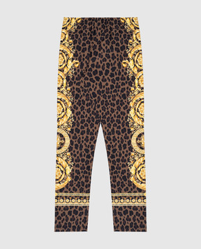 Versace Детские коричневые леггинсы Wild Barocco 10000421A12569812