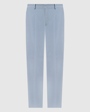 Off-White Голубые брюки с шерстью OMCO020F23FAB001