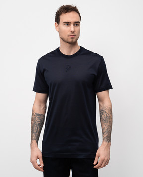 Dolce&Gabbana Синяя футболка из шелка с логотипом монограмма G8RN8ZFU75F