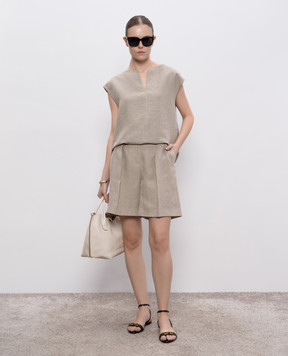 Max Mara Бежеві шорти DINDY з льону DINDY