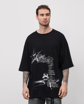 Ann Demeulemeester Чорна футболка Dieter ''Sketchbook