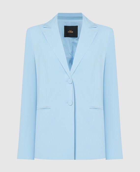 Blue jacket with figured cutouts