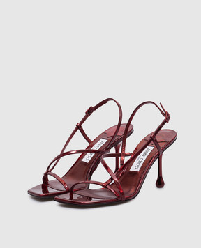 Jimmy Choo Красные кожаные лакированные босоножки Etana 80 ETANA80GXH