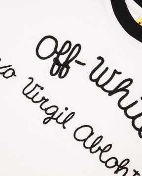 Off-White Дитячий білий топ з вишивкою логотипа OGAC001S25JER002