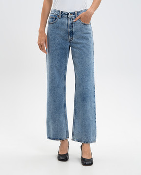 Maison Margiela MM6 Сині джинси кльош з логотипом S62LB0202M30018