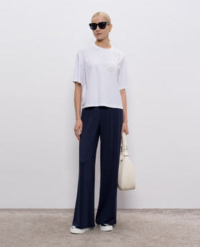Twinset Синие брюки с пластиной логотипа 251LM2MEE