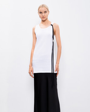 Ann Demeulemeester Білий топ з принтом Dieter 2402WJTO2035FA045
