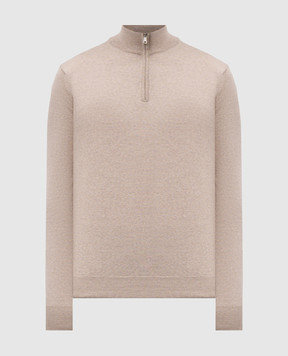 Cashmere&Whiskey Бежевый джемпер из шерсти мериноса с молнией 77397