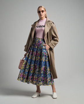 Max Mara Синя спідниця в квітковий принт Moresca MORESCA