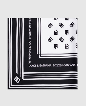 Dolce&Gabbana Белый платок из шелка в принт логотипа FN090RGDDAS
