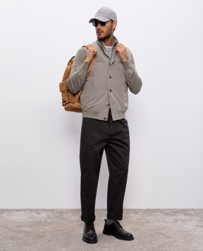 Brunello Cucinelli Серая меланжевая футболка с льном MW8357427