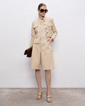 Max Mara Бежевая футболка BEATI из льна BEATI