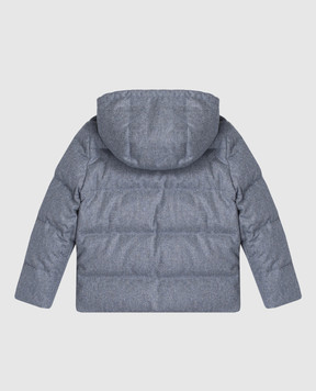 Brunello Cucinelli Дитяча сіра сукня з вовни з ланцюжком моніль BD565A407C