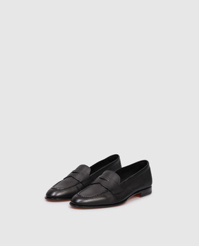 Santoni Чорні шкіряні лофери WUSF59962HAFSLGA