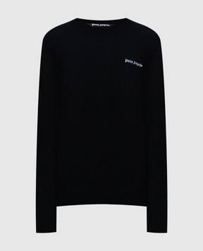 Palm Angels Чорний джемпер з вишивкою логотипа PMHE027S24KNI001