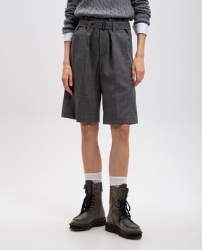 Brunello Cucinelli Серые бермуды из шерсти MP116P8691