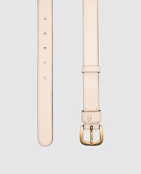Valentino Бежевий шкіряний ремінь з емблемою VLogo Signature 6W2T0SM1PPU