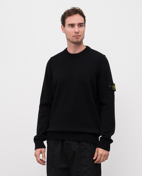 Stone Island Черный свитер с шерстью с логотипом K2S155100072S00A3