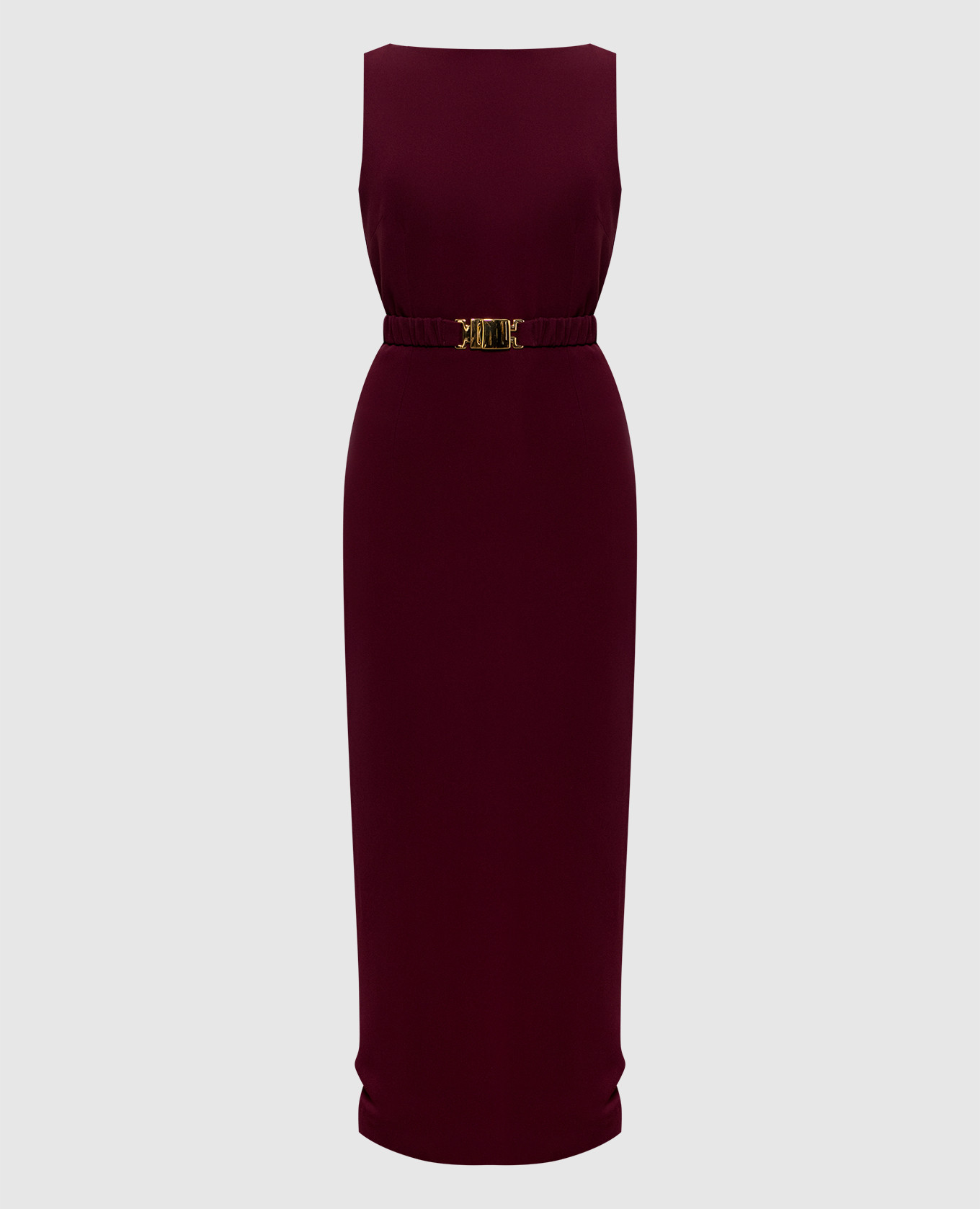 

Бордовое платье с поясом, Бордовый, Повседневные платья